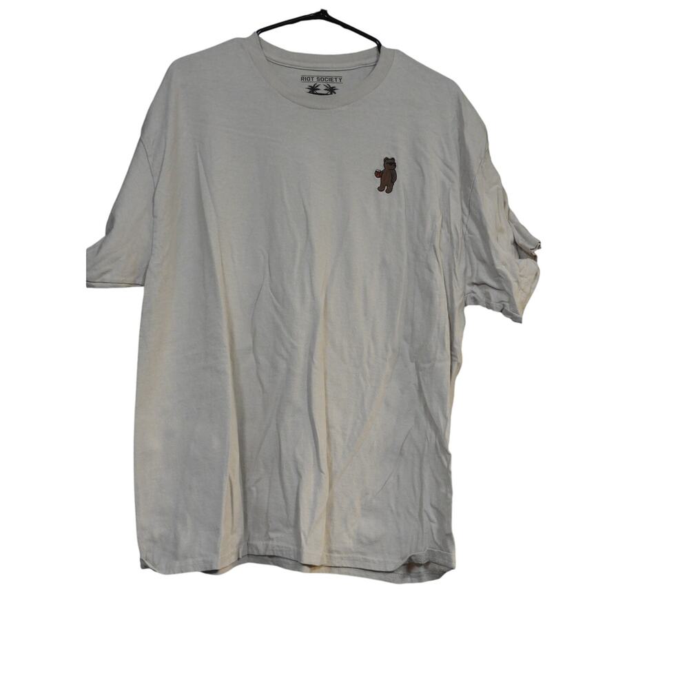 Riot Society Men's Dancing Bear Tee Beige T-Shirt, Size L, Graphic Streetwear